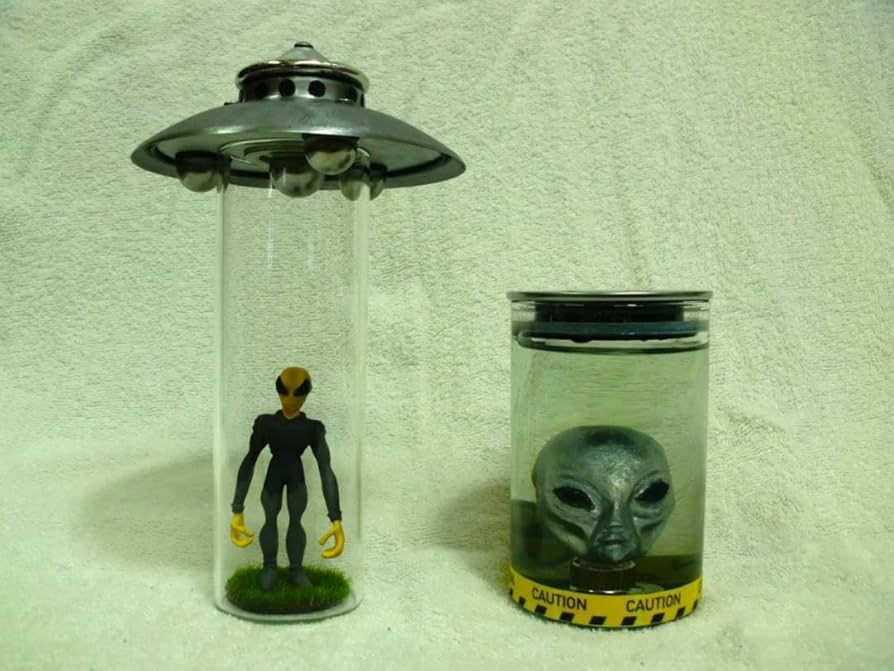 宇宙人 グレイ ホルマリン漬フィギュア キーホルダー Amazon.co.jp: 金属製UFO 宇宙人 グレイの頭部のホルマリン漬け